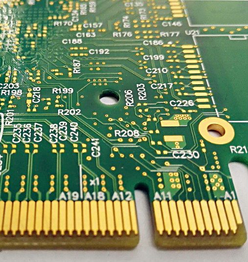 PCB treated with immersion gold finish