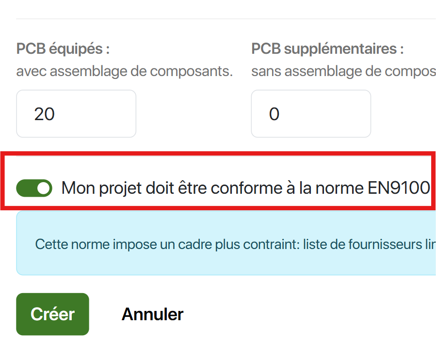Option EN9100 proto-electronics