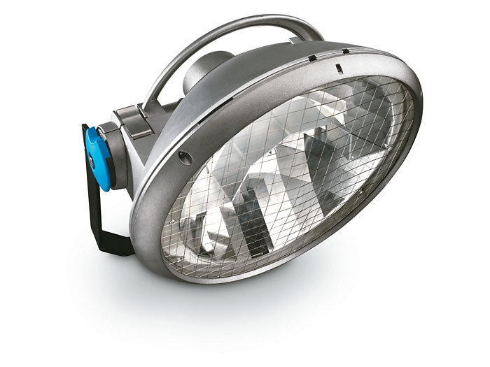 La lampe aux halogénures métalliques ArenaVision MVF404 de Philips Lighting, une composante de la gamme de lampes HID à flux élevé pour l'éclairage sportif. 