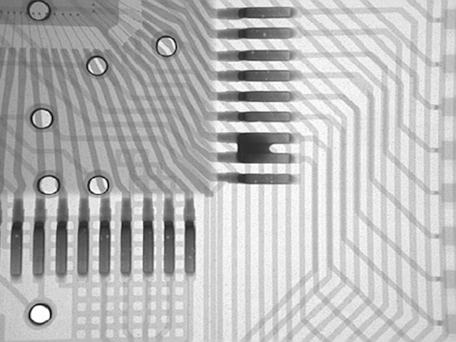 Defecto de la PCB detectado mediante inspección de rayos X