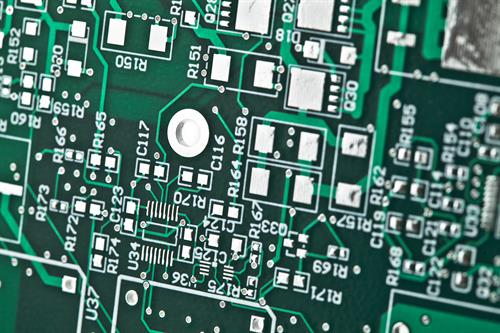 PCB with HASL conformal coating.