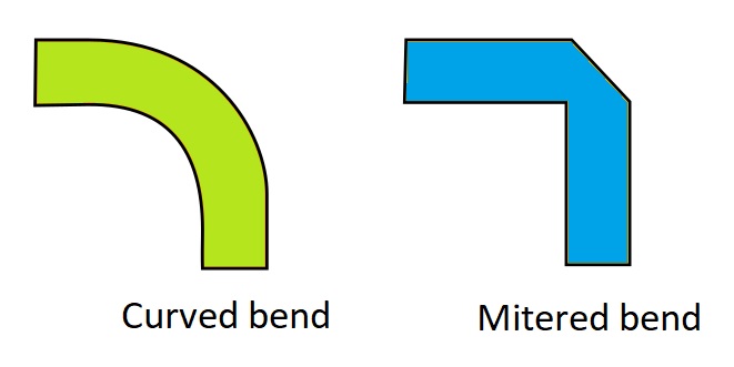 Routing of curved traces.