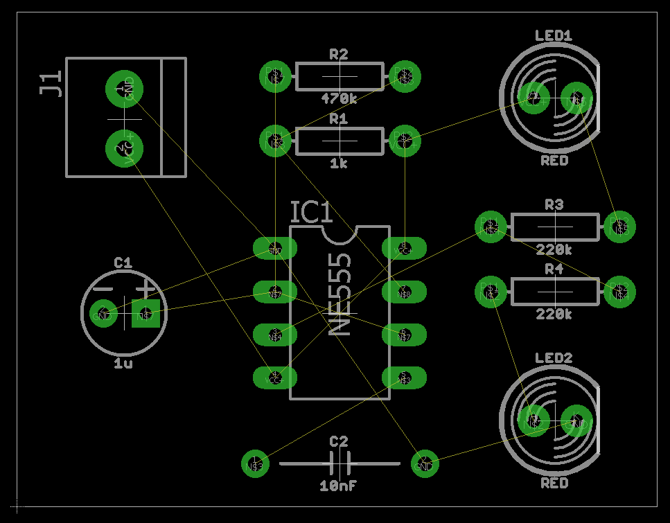 elektronische schakeling vóór toepassing van routing Autodesk