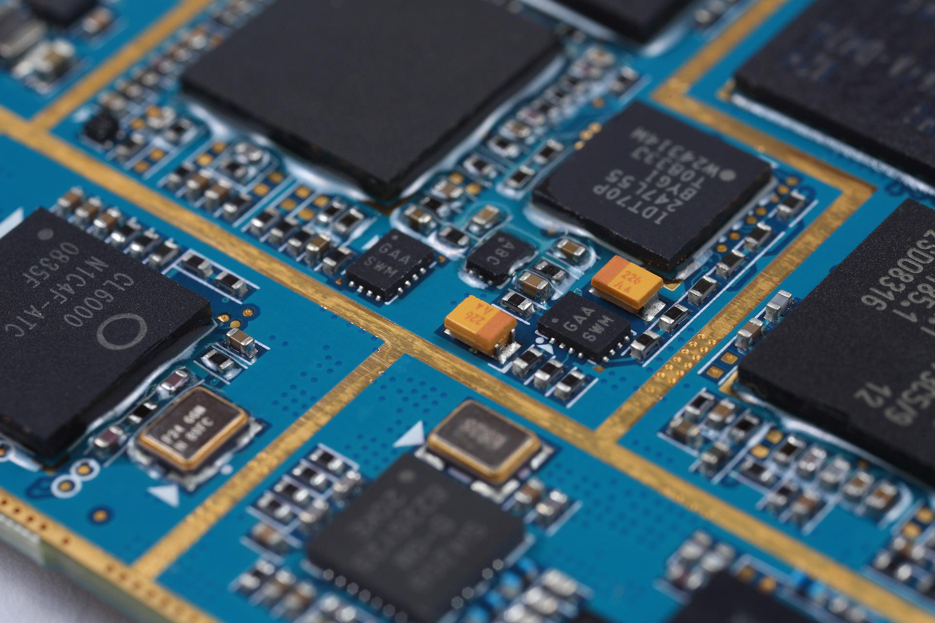 Example of separation of PCB components in different areas