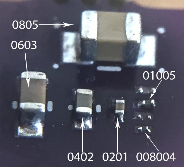 enkele van de kleinere SMD-pakketten