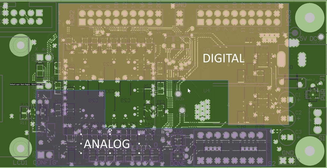 analog digital section pcb proto-electronics