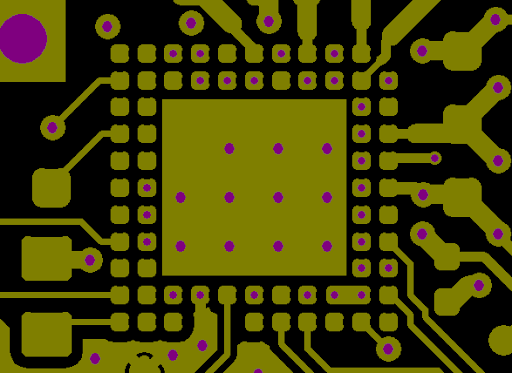 een voorbeeld van de toepassing van de via-in-padtechnologie