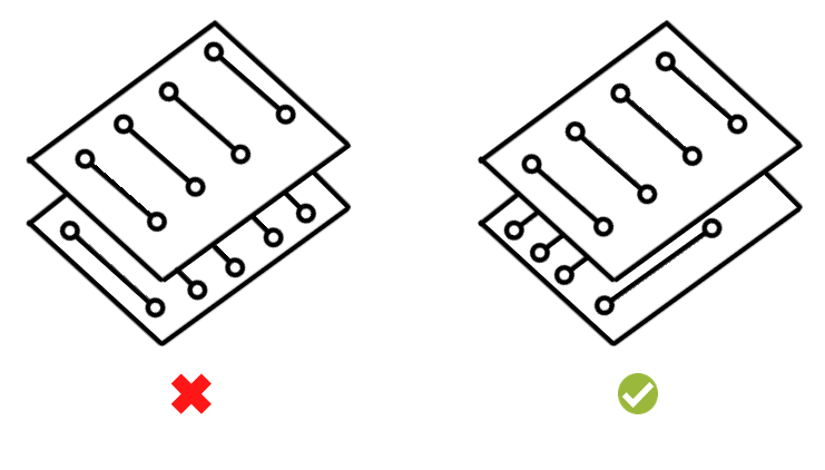 Alternate direction of traces Proto-Electronics